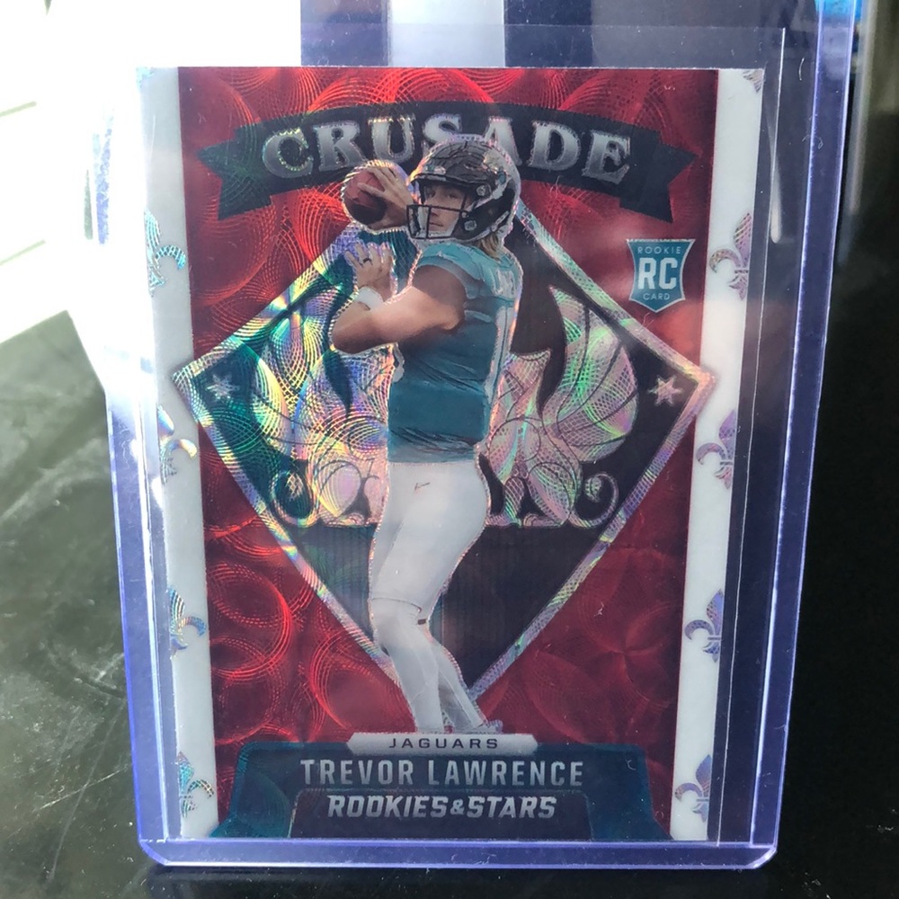 Trevor Lawrence crusade RC red scope prizm football card